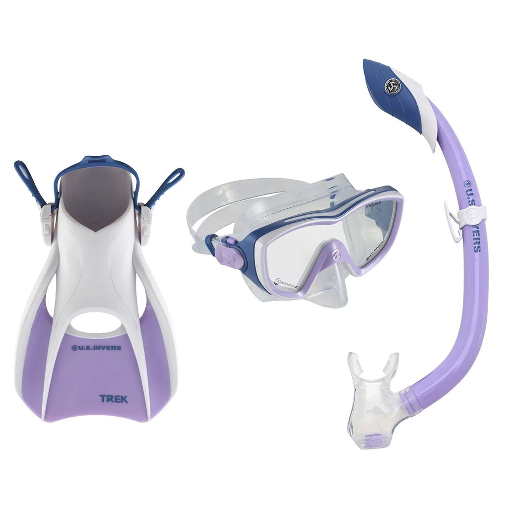 U.S. Divers Kalani Women's Snorkeling Set (Purple-White) s/m
