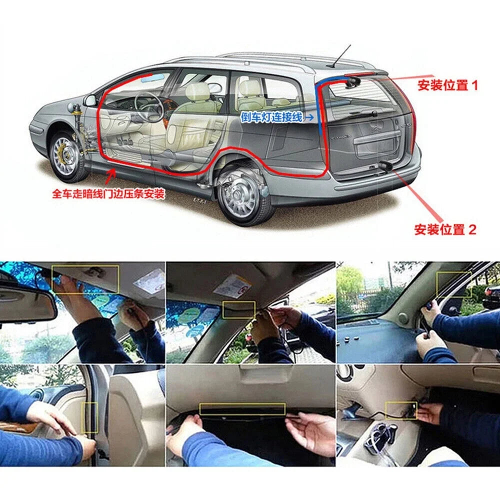 Onemayship HD 1080P Car Dual Lens Dash Cam 4" DVR Recorder Front & Rear Camera Night Vision