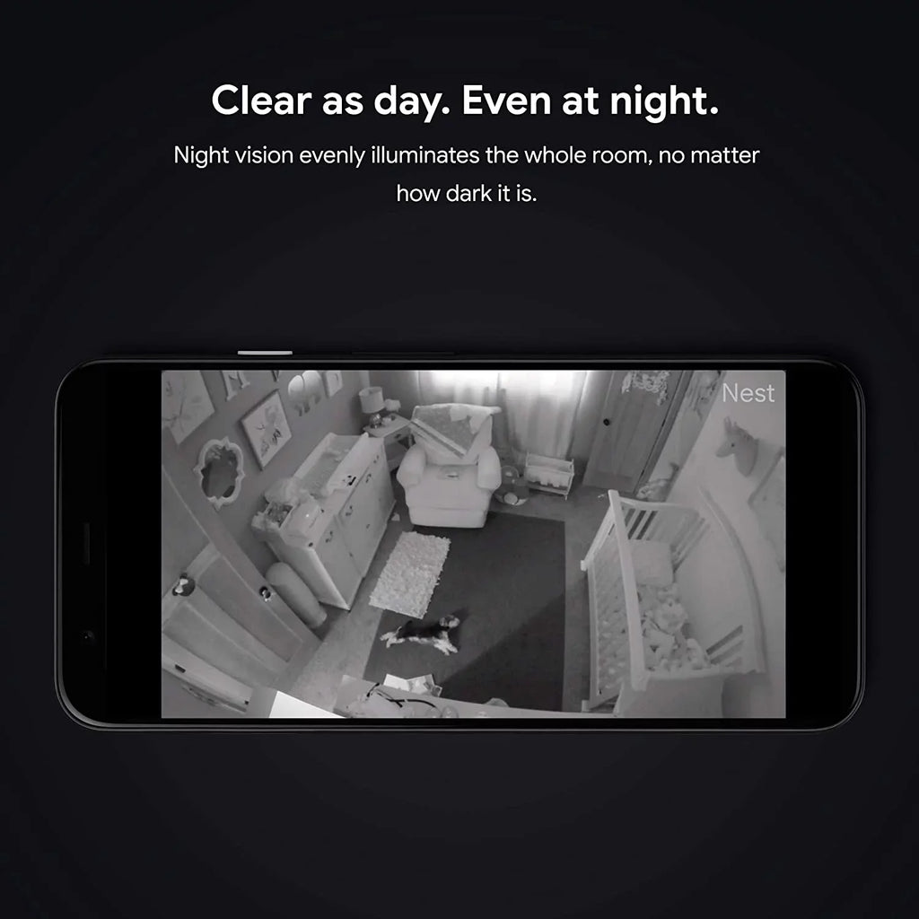 Google Nest Cam Indoor - Wired Indoor Camera Home Security - Control with Your Phone and Get Mobile Alerts - Surveillance Camera with 24/7 Live Video and Night Vision