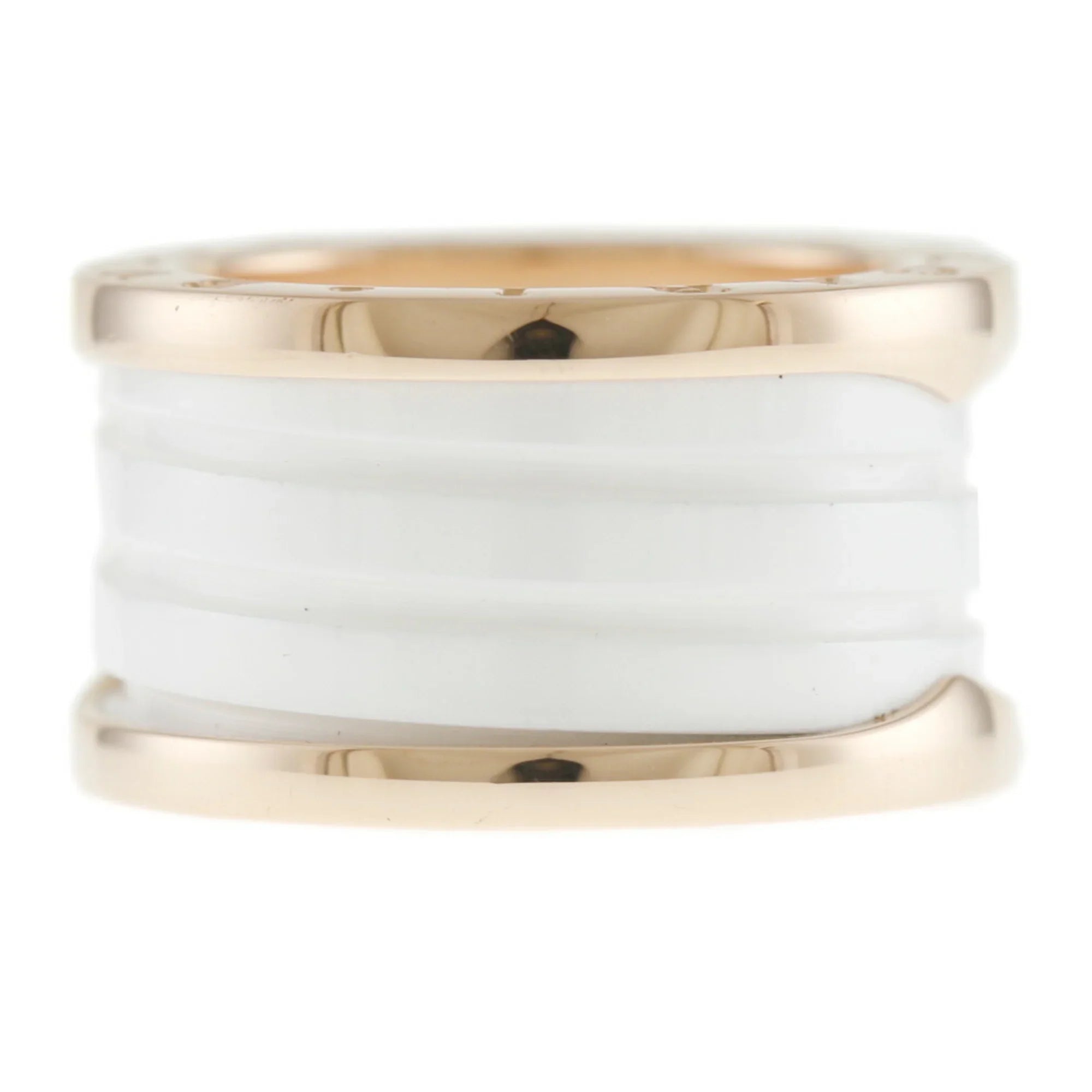 Pre-Owned Bvlgari B Zero One B-zero.1 4 Band White Ceramic Ring No. 10 18K Women's BVLGARI (Good)