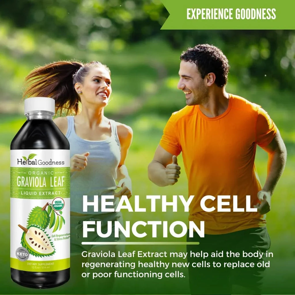 Graviola Leaf Extract Liquid - Soursop (Guanabana) Leaves Ð USDA Organic, Non GMO, Kosher Ð Cell Support & Regeneration & Stress Relief - Immune Boost Ð - 12oz Bottle