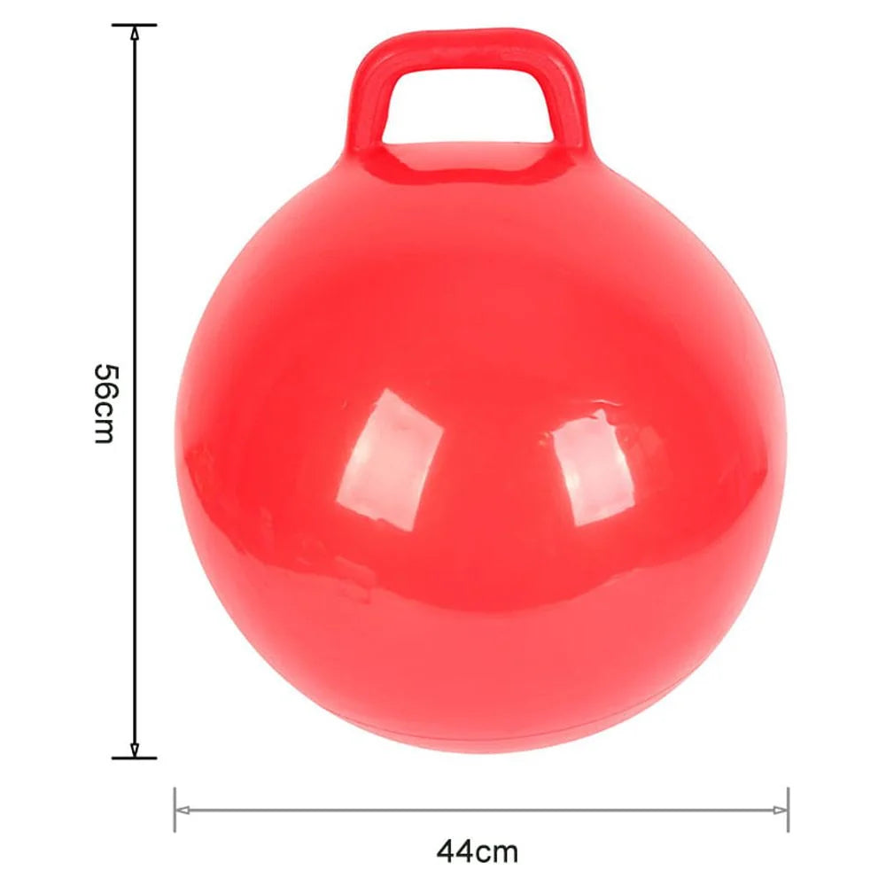 Pure Color Inflatable Bouncing Ball Kids Jumping Hop Ball with Handle Adults Children Exercise Toy