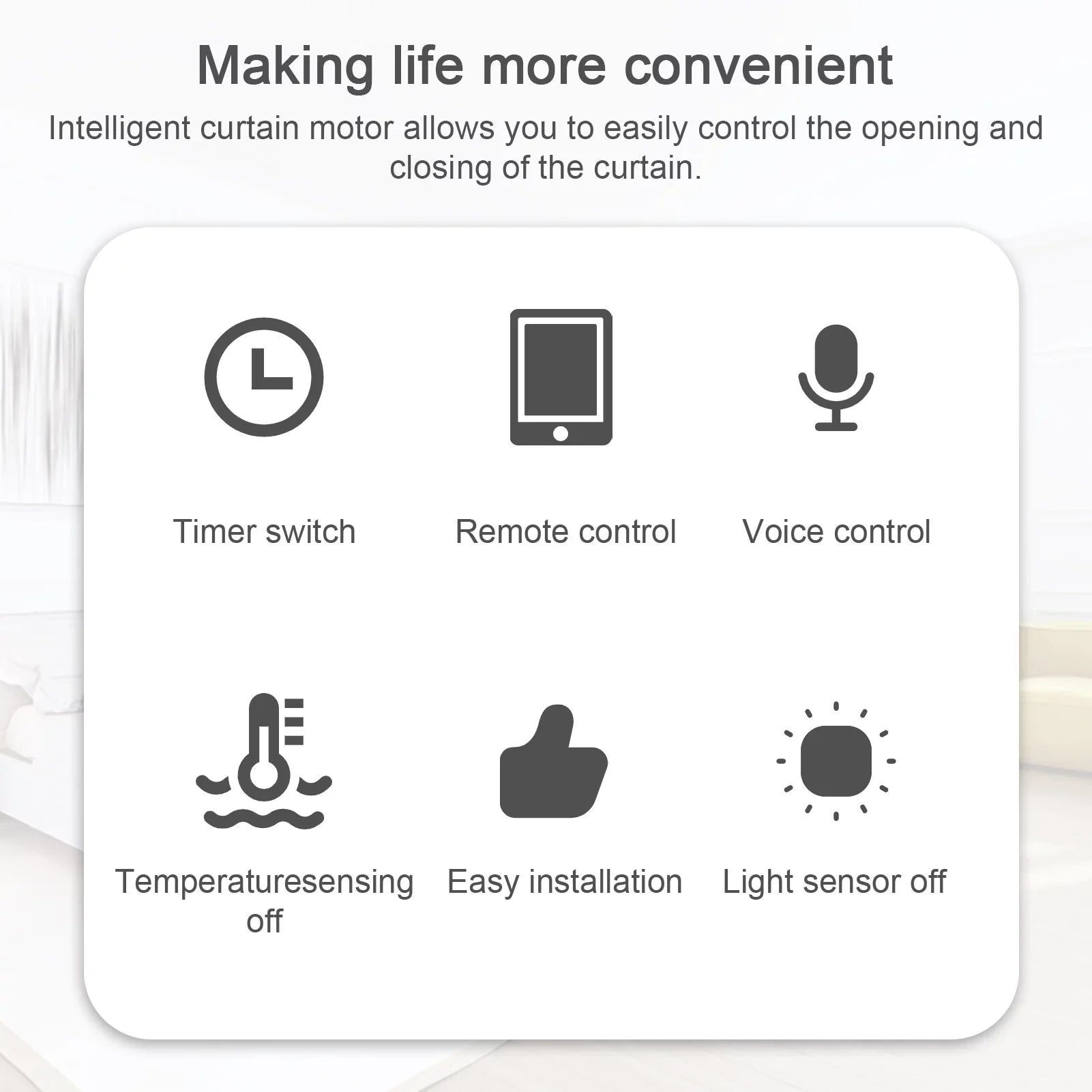 Htovila WiFi Intelligent Curtain Motor Electric Curtain Robot Automatic Opener No Wiring with Gateways Support APP Remote Control Timer Setup & Sensing with Home Roman Rod