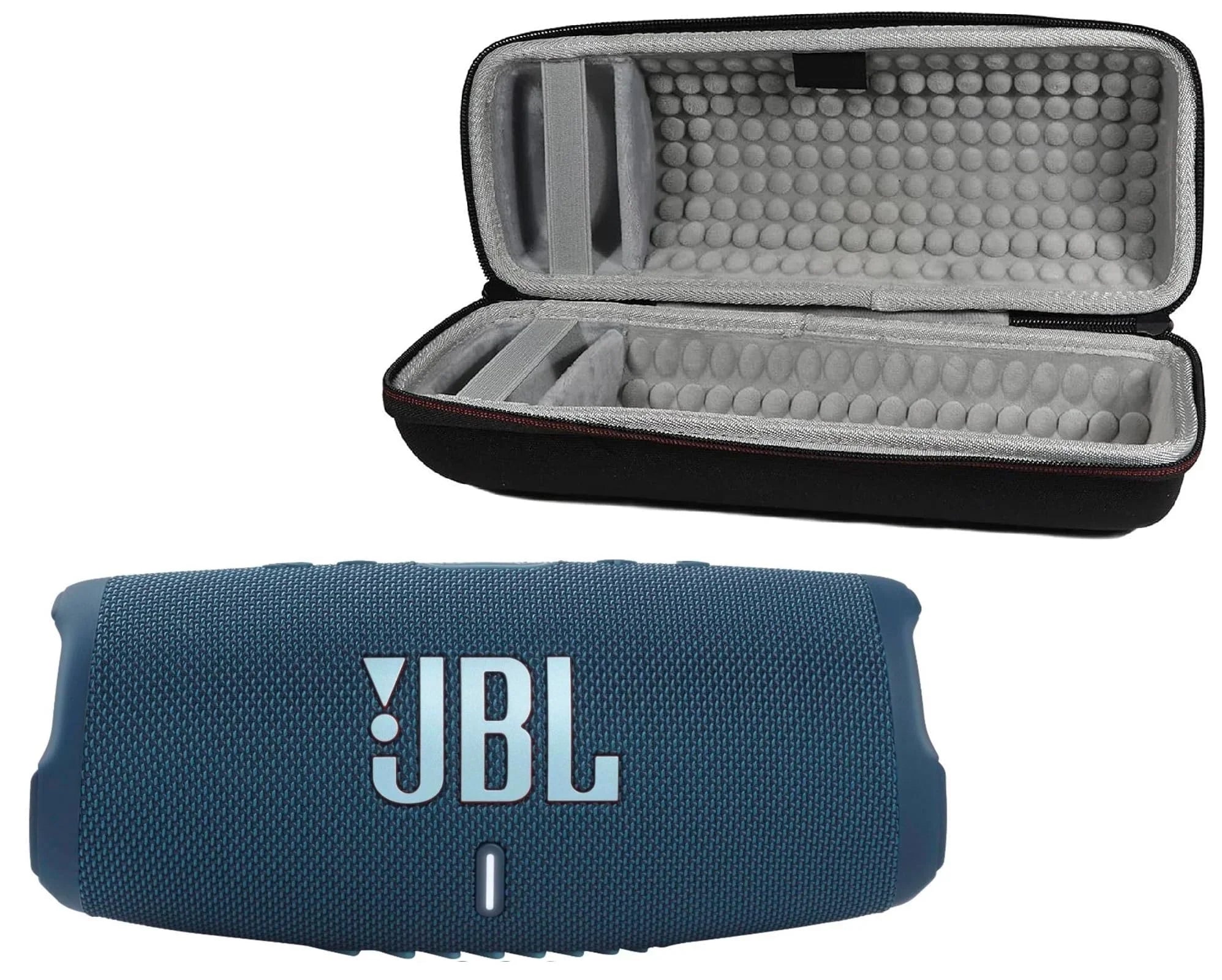 JBL Charge 5 Bluetooth Speaker, IP67 Waterproof Bundle with Deluxe CCI Hardshell Protective Case (Blue)