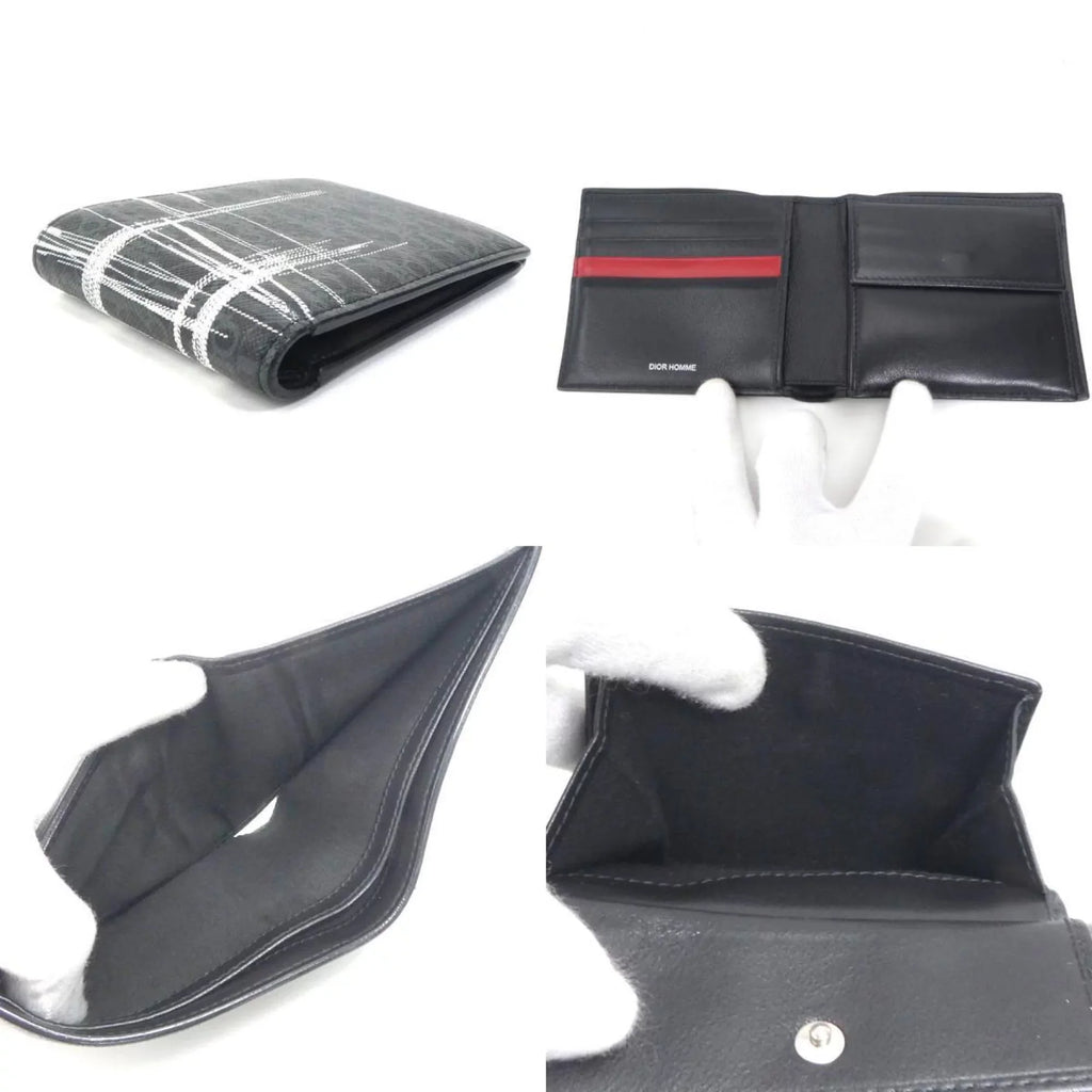 Pre-Owned Dior Homme DIOR HOMME folio wallet leather black series men (Good)