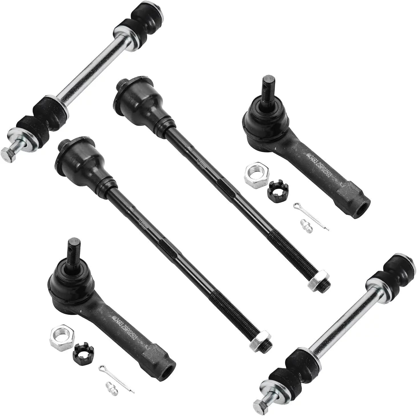 Detroit Axle - 4WD Front Wheel Hubs Control Arms Suspension Kit + 24pc Lugnuts w/Keys Replacement 2000-2006 Tahoe Escalade Silverado Sierra 1500