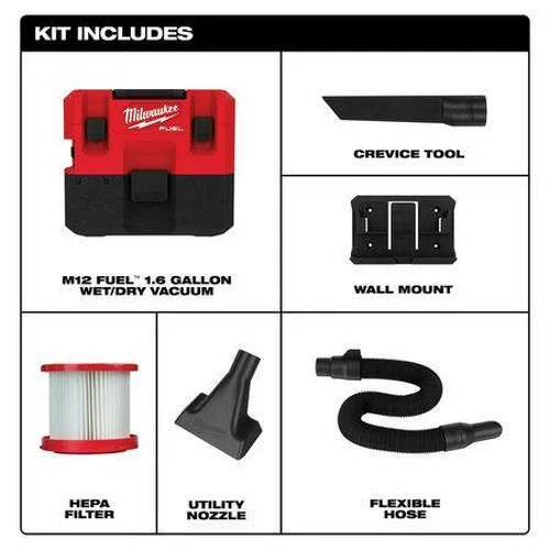 M12 FUEL 1.6 Gallon Wet/Dry Vacuum (Tool Only)
