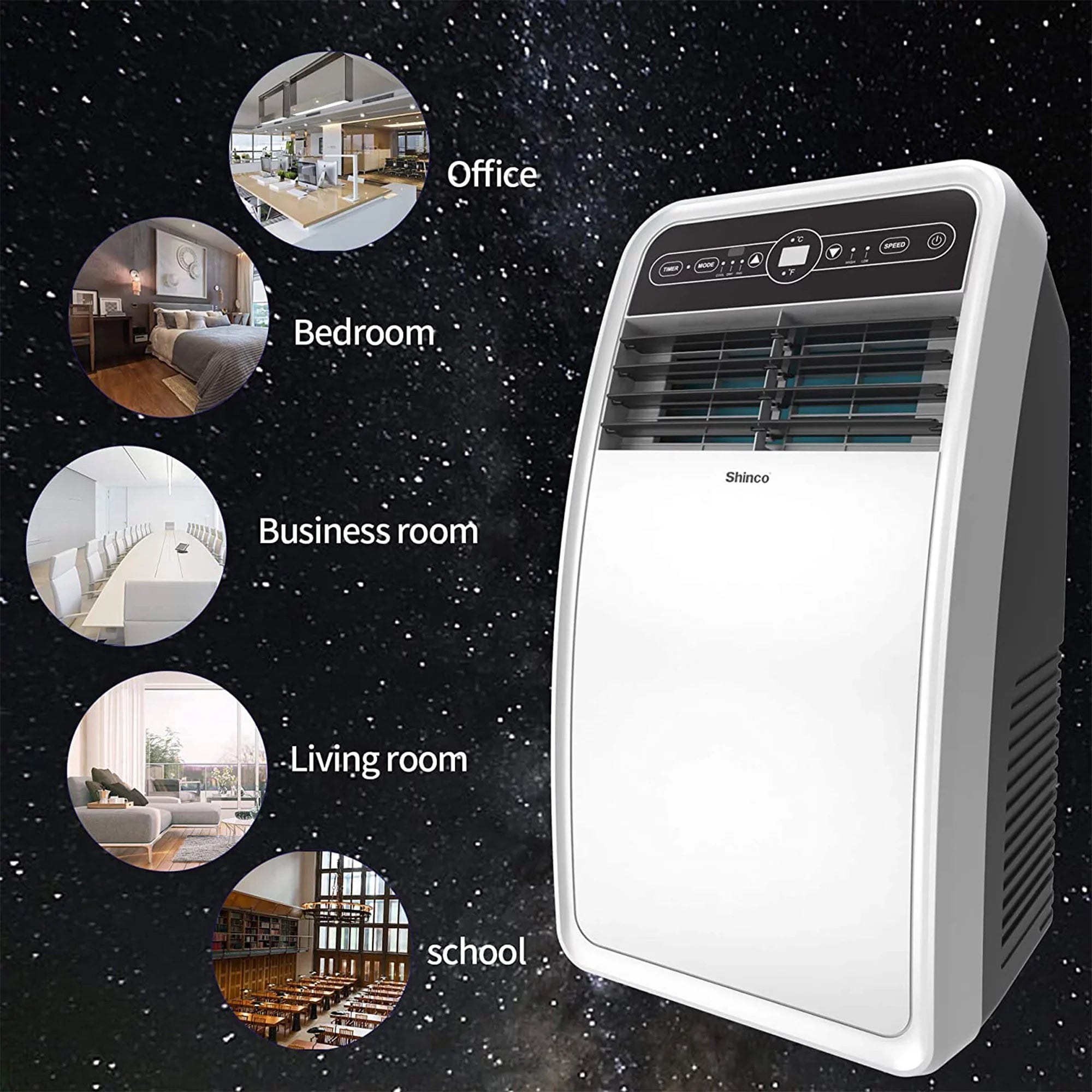 Shinco 8,000 BTU Portable AC Unit, Dehumidifier, and Fan 200 SqFt Rooms