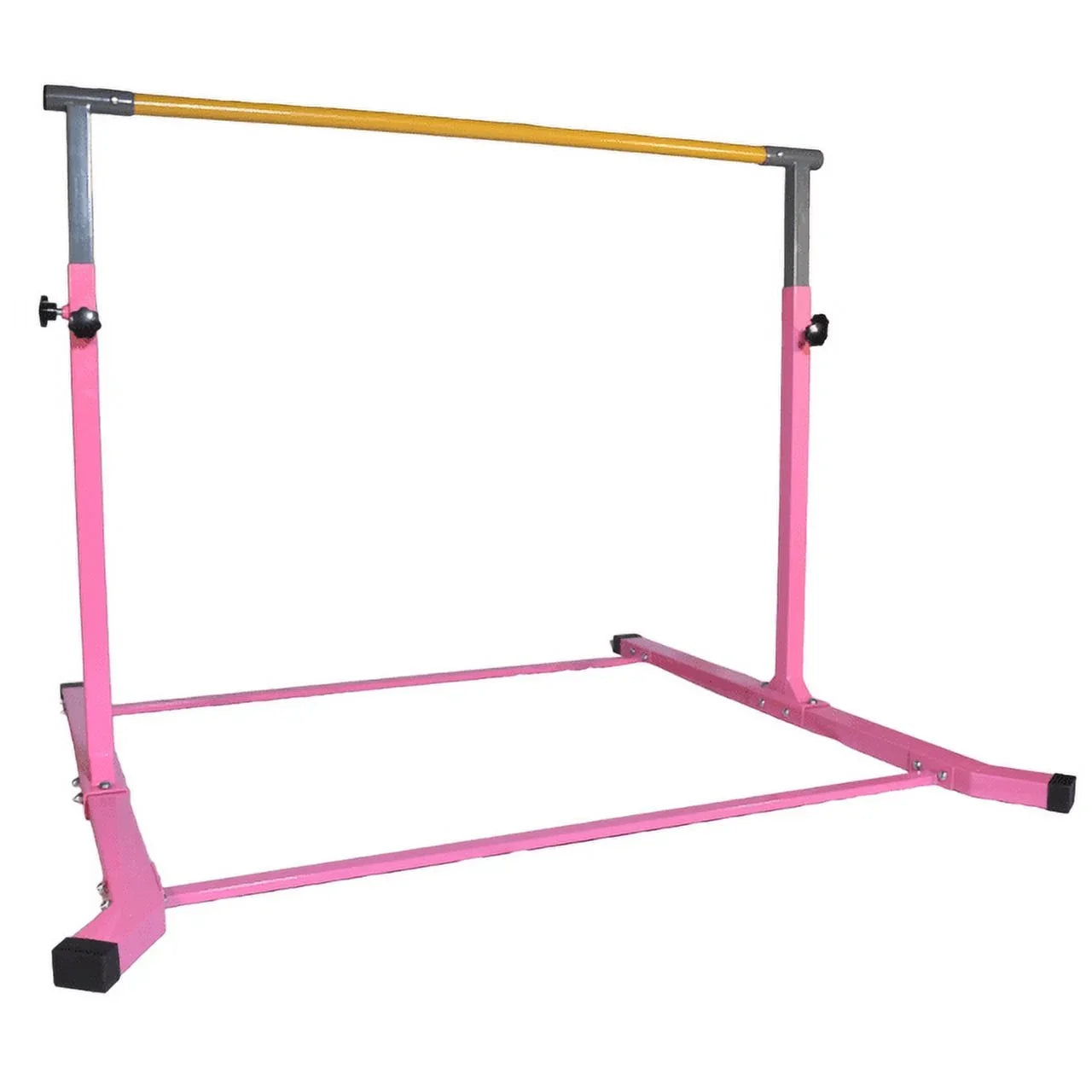 5 Star-TD Pink Gymnastic Kip Bar - Adjustable 3-5FT Junior Training Equipment, Heavy Duty Horizontal Bar with Curved Legs Kids Home Gym, Strong and Long-lasting
