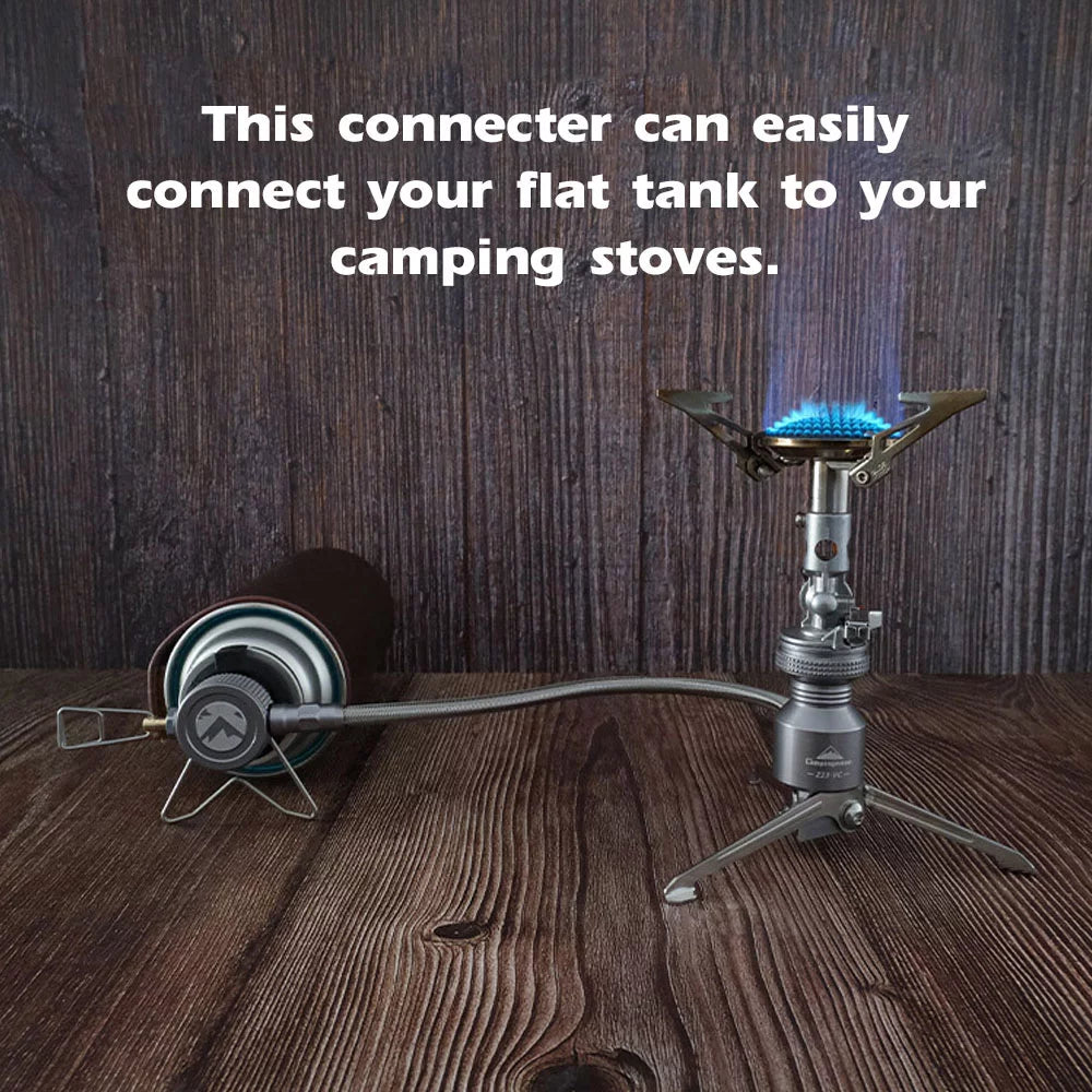 CAMPINGMOON Portable Camping Stove Connector, Tripod Butanes Canister Adapter Cooking Equipment Camping