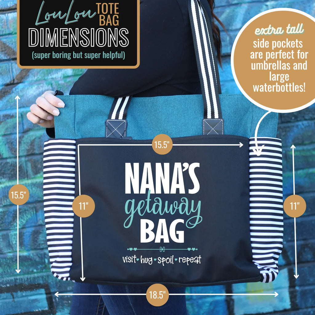 Nana Getaway LouLou Teal Tote Bag Grandmothers