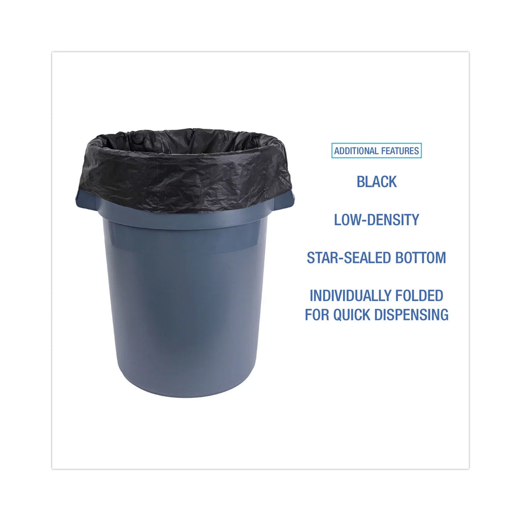 Boardwalk Linear Low Density Industrial Trash Bags, 56 gal, 1.7 mil, 43 x 47, Black, 100/Carton