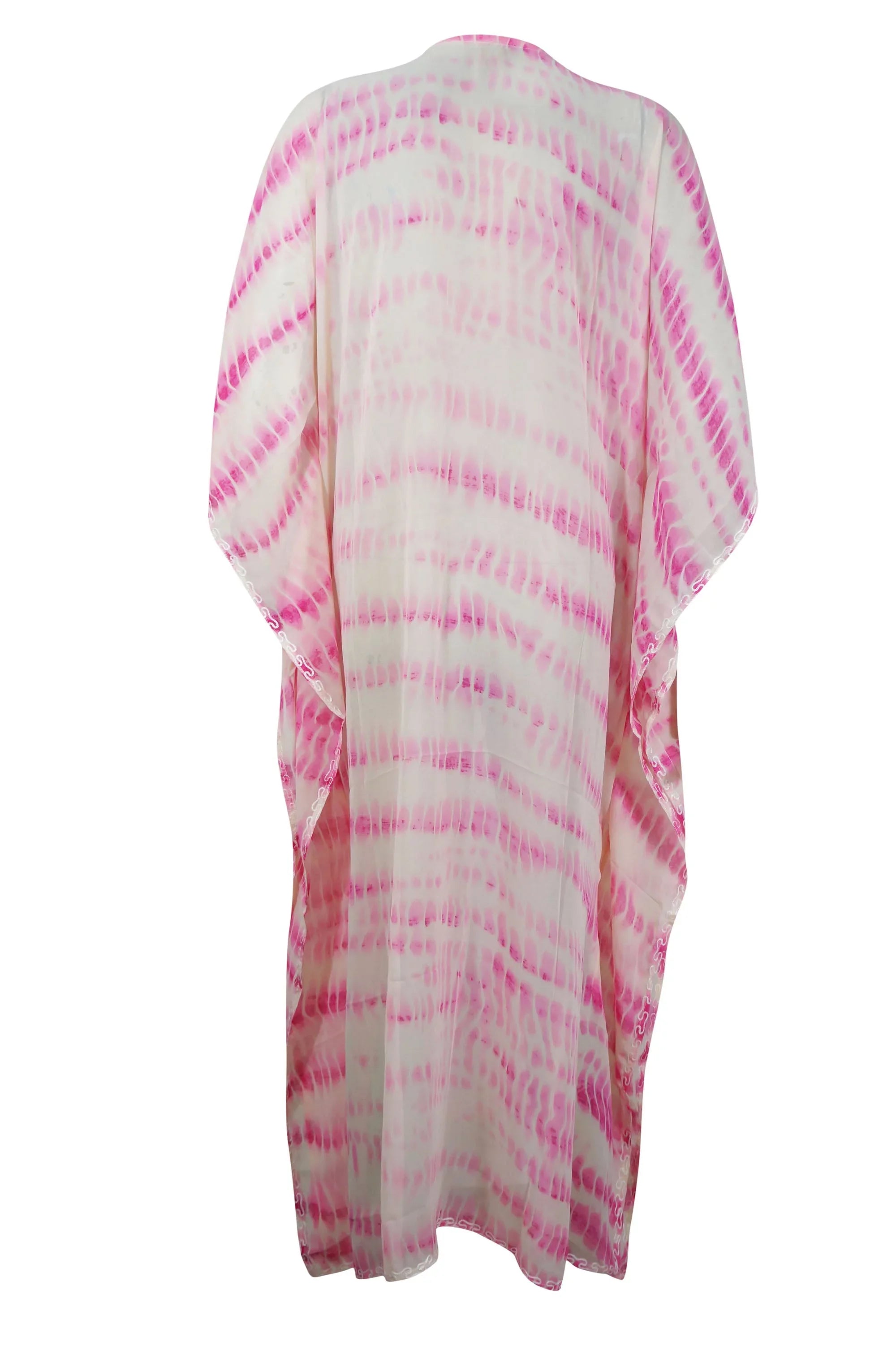 Soft Pink Sheer Kaftan Kimono Maxi Dress , Sexy Beach Wrap Caftan With Embroidery, Cruise Kaftan Travel Dress, One size, L-4XL