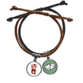 Donut Chocolate Biscuit Cup Ice Bracelet Rope Hand Chain Leather Money Wristband