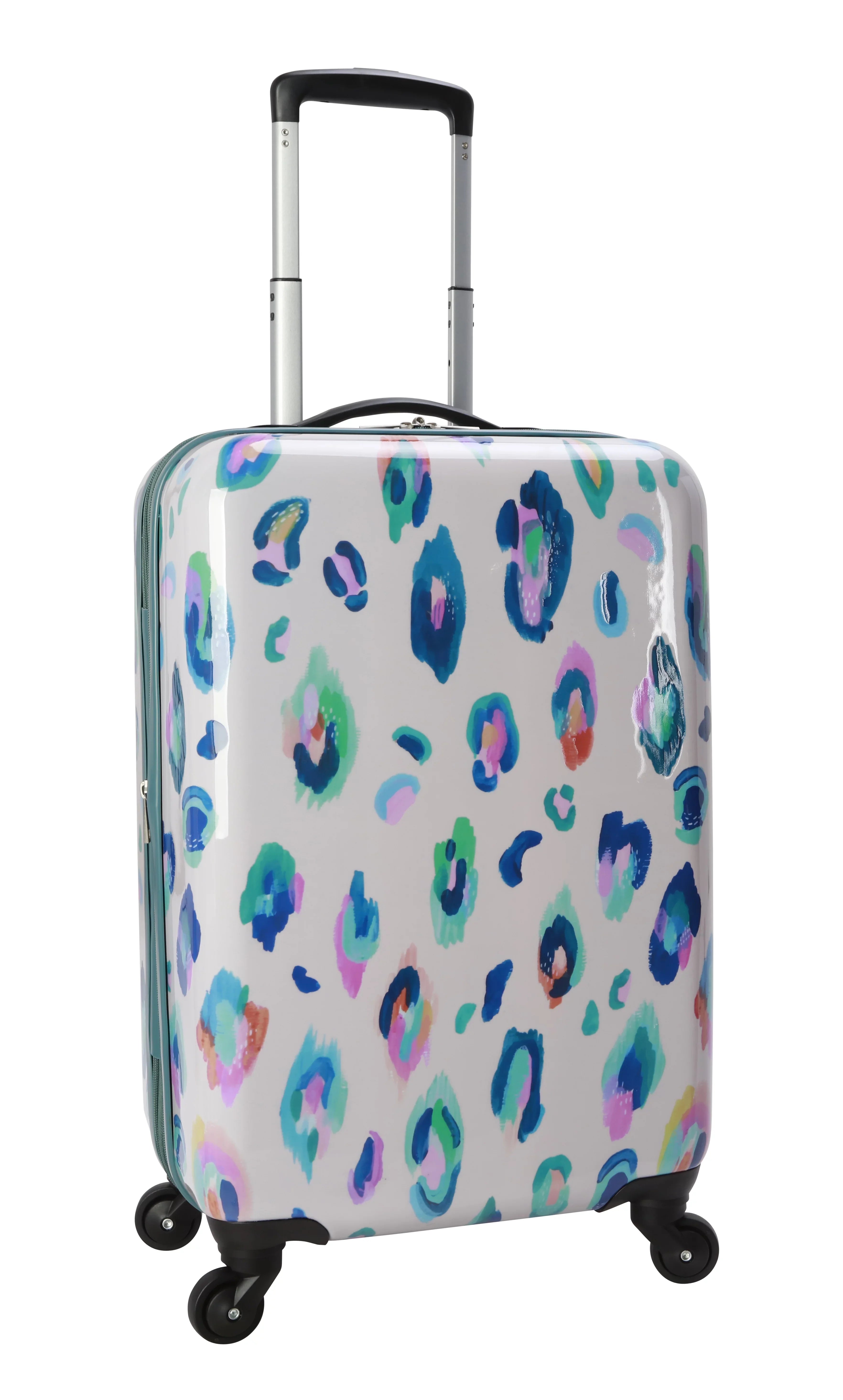 EttaVee Wild Child Leopard 21" Hardside Luggage, Cream Leopard Print