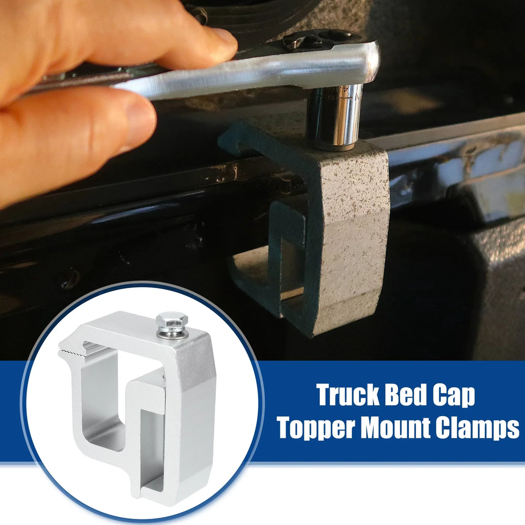 Unique Bargains 8 Pcs Truck Bed Cap Mount Clamps Camper Shell Clips Fit Chevy Silverado 1500 2500HD Silver Tone