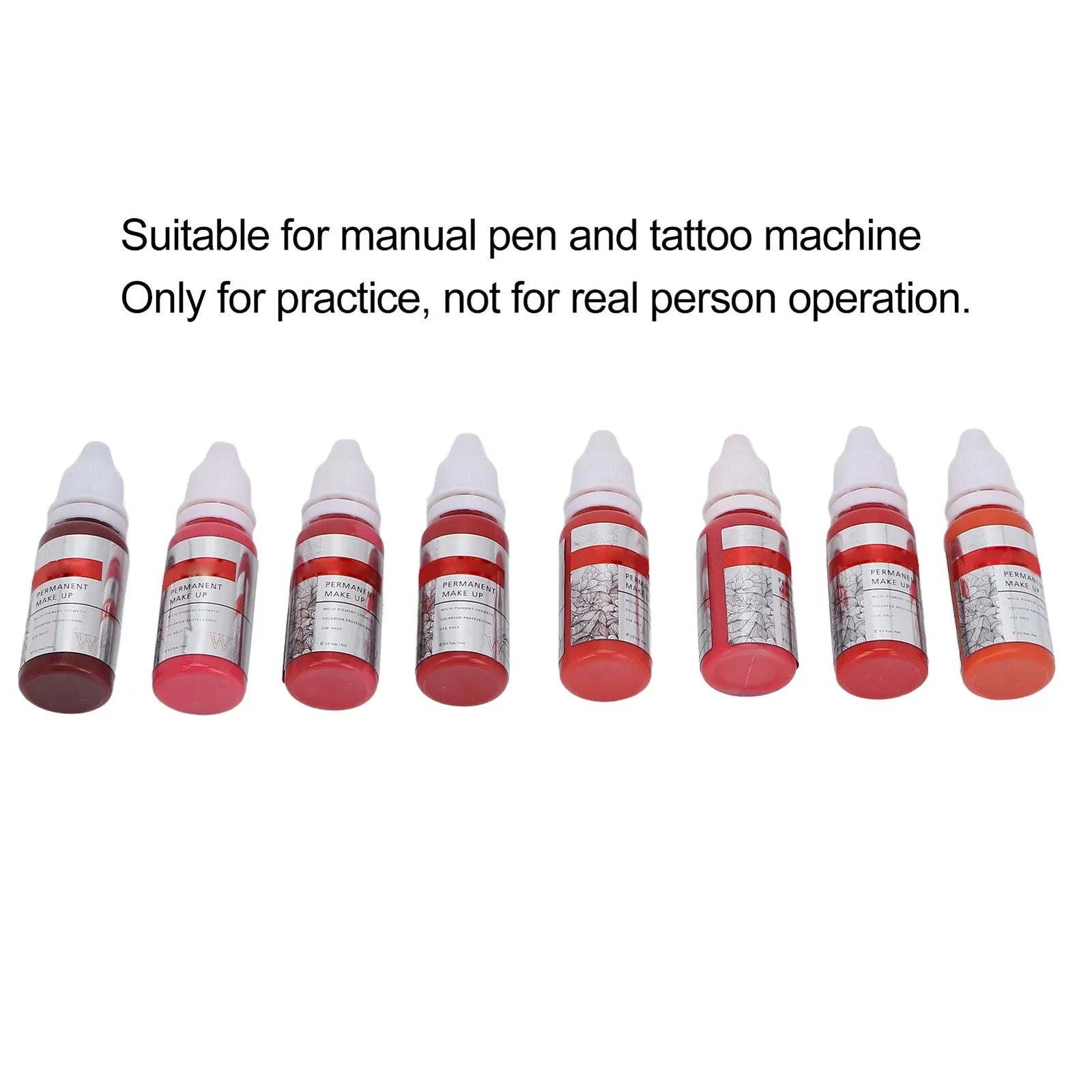120ml Makeup Tattoo Ink Semi Permanent Lip Microblading Pigment Color 8pcs