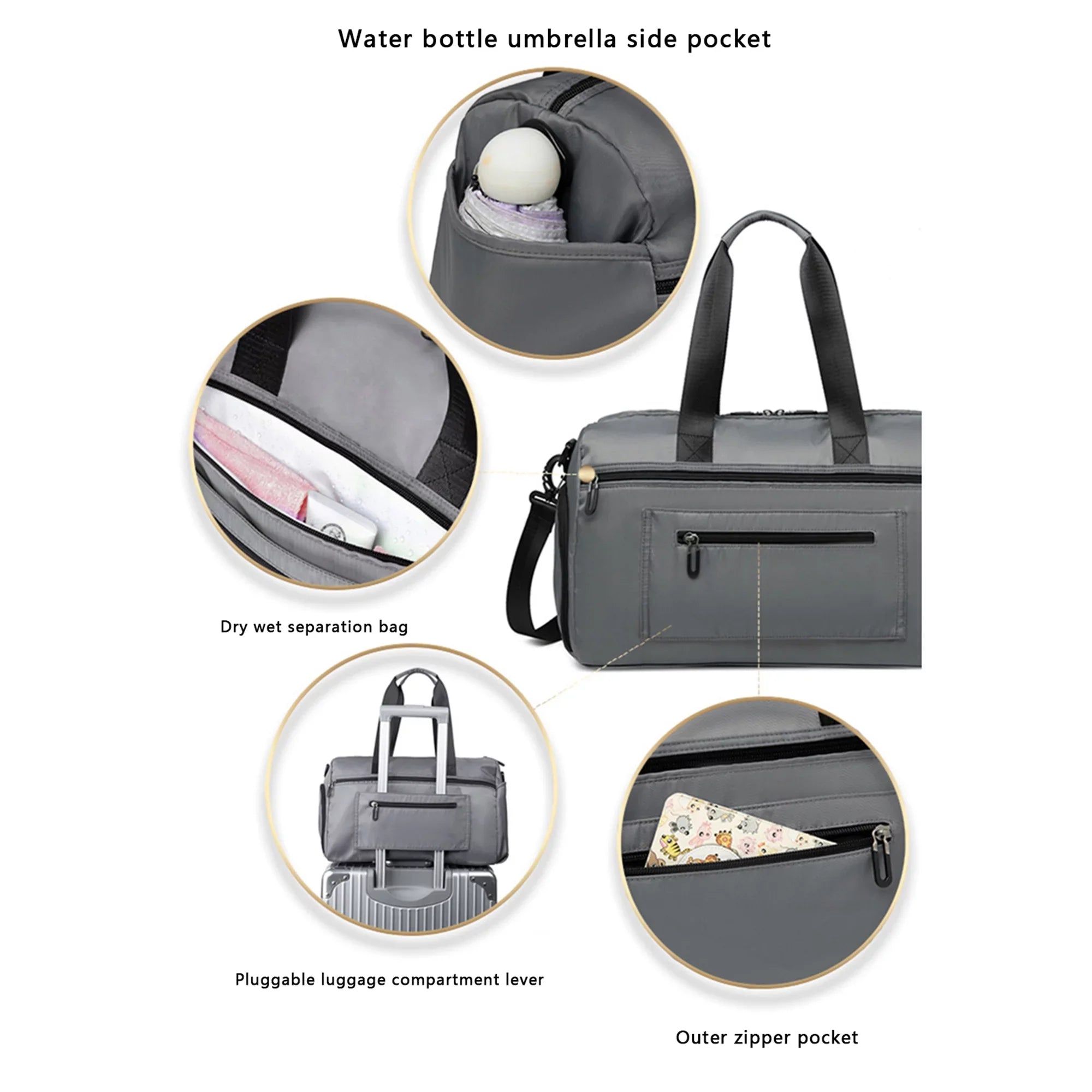 Tsseiatte Travel Duffel Bag Women Men Overnight Bag Small Sports Bag with Dry Wet Pocket and Shoes Compartment