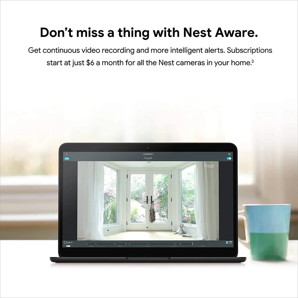 Google Nest Cam Indoor - Wired Indoor Camera Home Security - Control with Your Phone and Get Mobile Alerts - Surveillance Camera with 24/7 Live Video and Night Vision