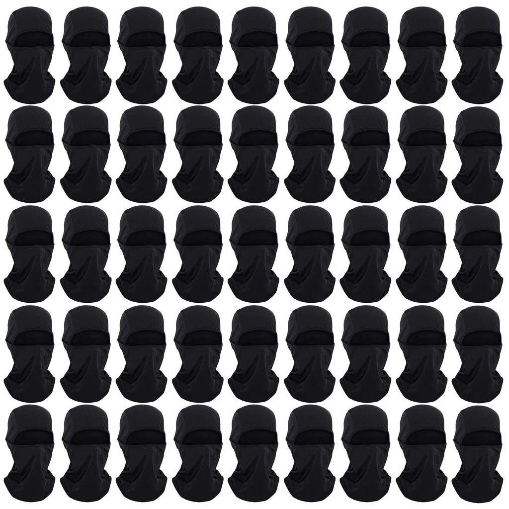 Toptie 45 Pack Black Balaclava Ourdoor UV Sun Protection Hood Mesh Cooling Adjustable Balaclava Men Women-45 Pcs Black