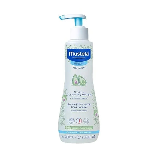 Mustela Baby Cleansing Water - No-Rinse Micellar Water - with Natural Avocado & Aloe Vera - Baby's Face, Body & Diaper - 1 or 2-Pack - Various Sizes