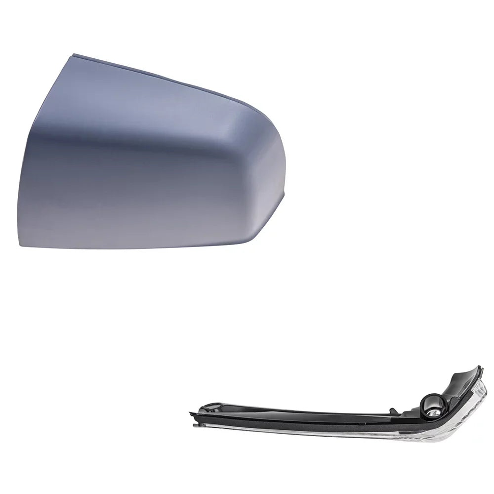 Brock Aftermarket Replacement Driver Left Door Mirror Wrap Paint To Match Gray And Turn Signal Light Set With 2015-2021 RAM Promaster City SLT/Tradesman SLT