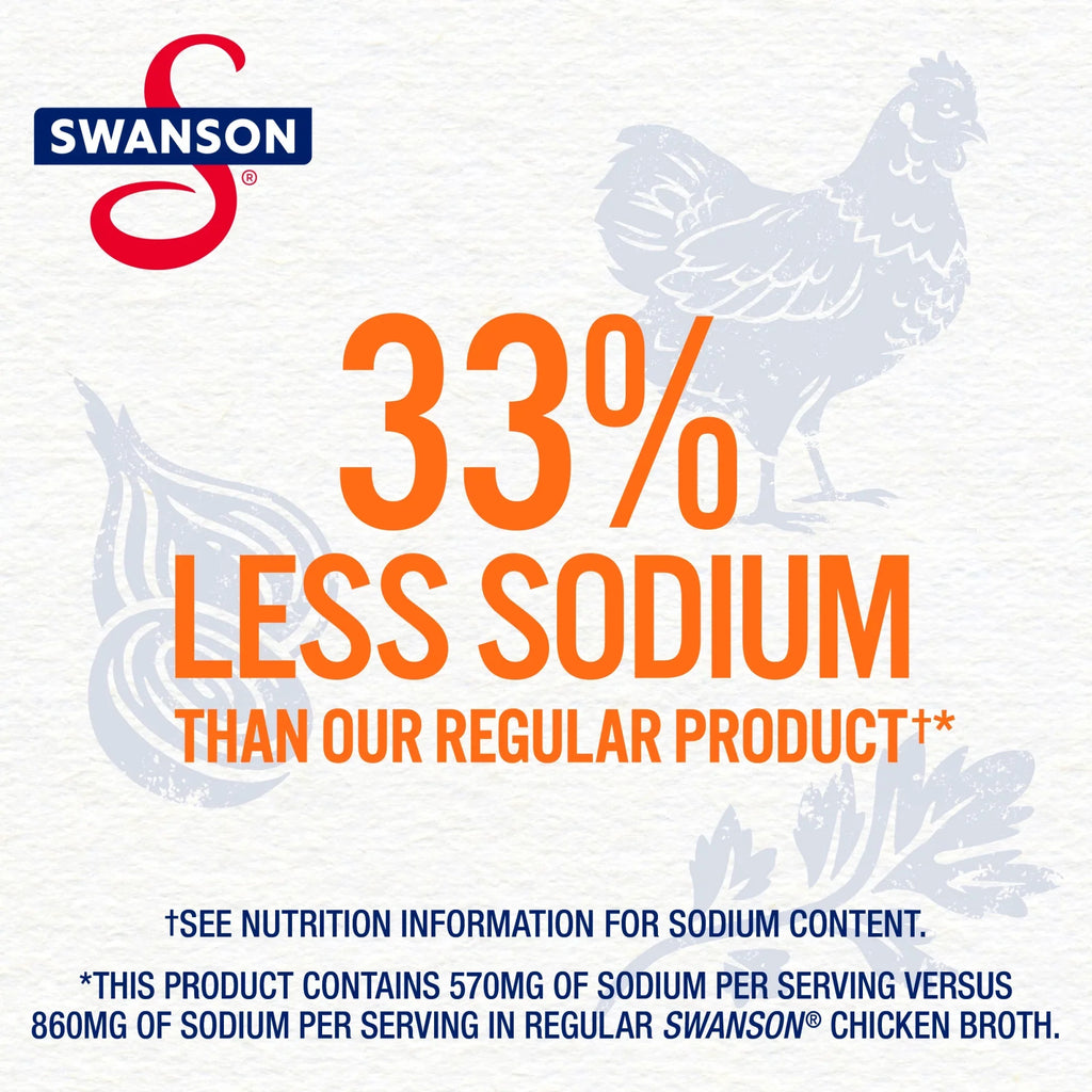(6 Pack) Swanson Natural Goodness 33% Less Sodium Chicken Broth, 32 oz Carton