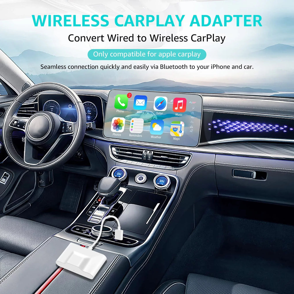 Emlimny Wireless CarPlay Adapter, CarPlay Dongle Factory Wired CarPlay Cars, Convert Wired to Wireless CarPlay, Plug & Play Auto Connect No Delay Online Update Cars