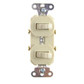 Pass & Seymour Legrand 690-IG Combo Combination Switch, 1P, 15A, 120/277V, Ivory, 10 Pack