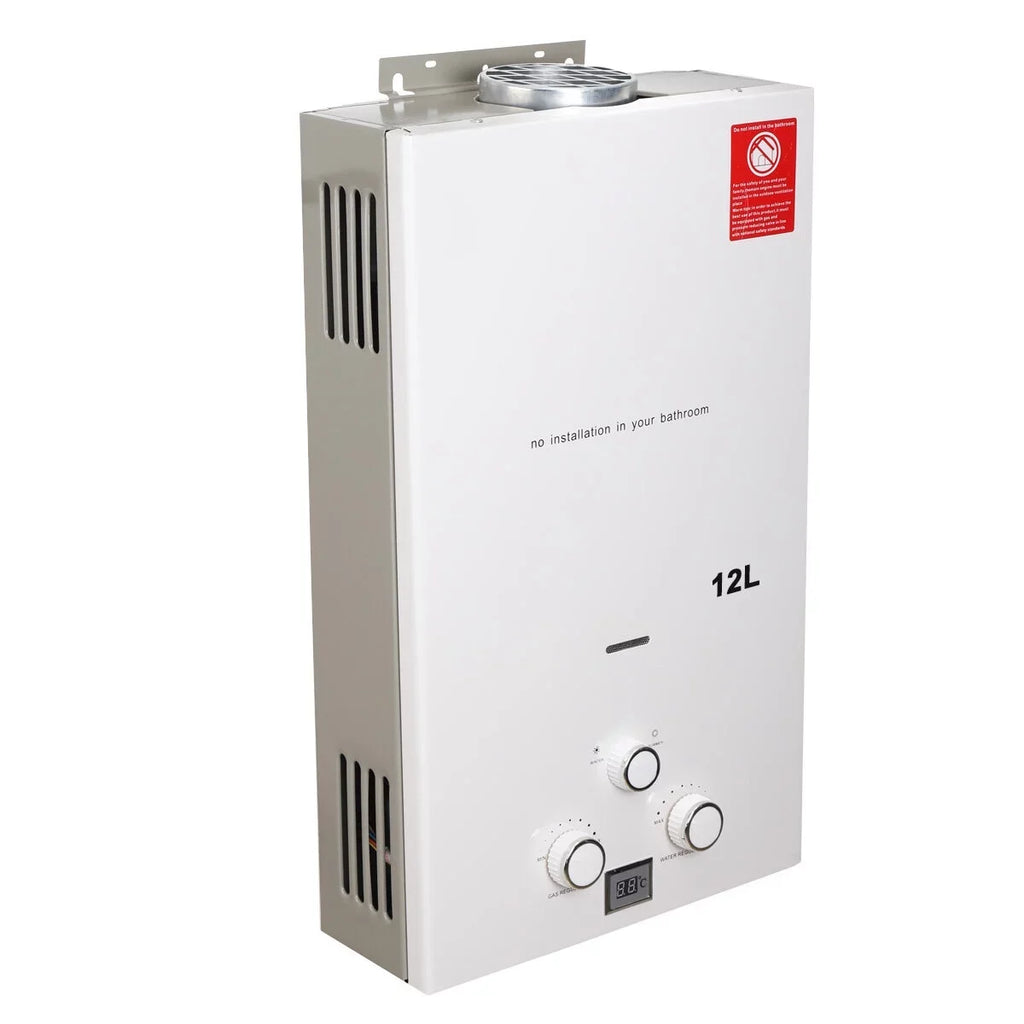 NICCOO 12L Portable LPG Propane Gas Water Heater Gas Tankless Boiler Camping Outdoor