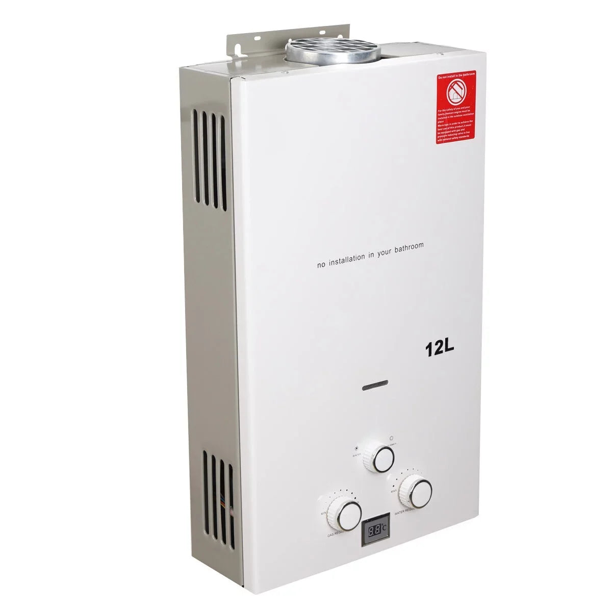 NICCOO 12L Portable LPG Propane Gas Water Heater Gas Tankless Boiler Camping Outdoor