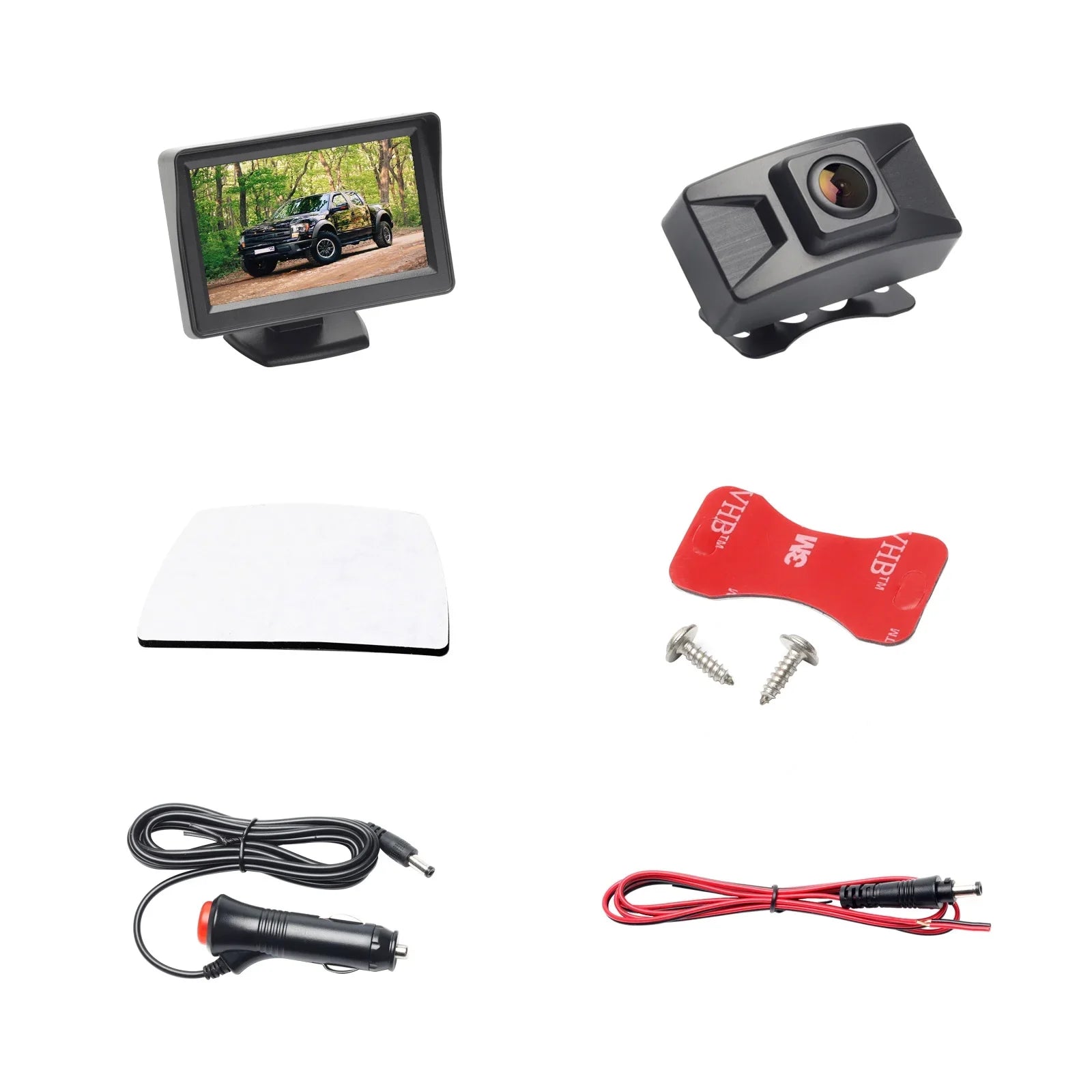 4.3 Inch Wireless Rear View Monitor Kit Backup Camera 720P HD Reverse Camera Car Van Truck Camper Trailer with Parking Guide Lines