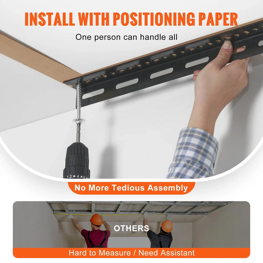 VEVOR Overhead Adjustable Garage Storage Rack 36x72in Ceiling Rack 550lbs Black