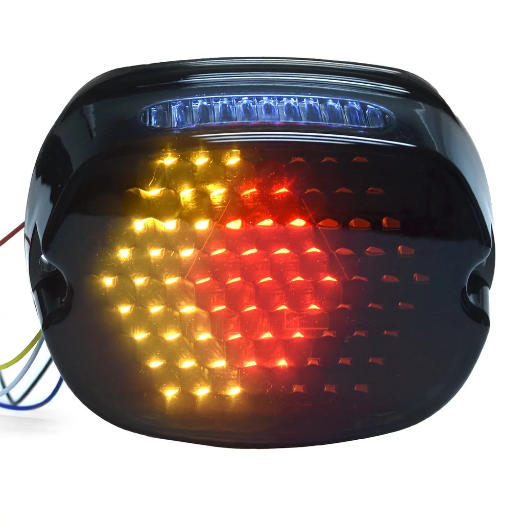 Krator Low Profile Smoke LED Tail Light Turn Signals Brake Light Running Light with Harley Davidson Ultra Classic Electra Glide CVO FLHTCUSE 2006-2013 - Fits Most 6-1/4" Round Headlights