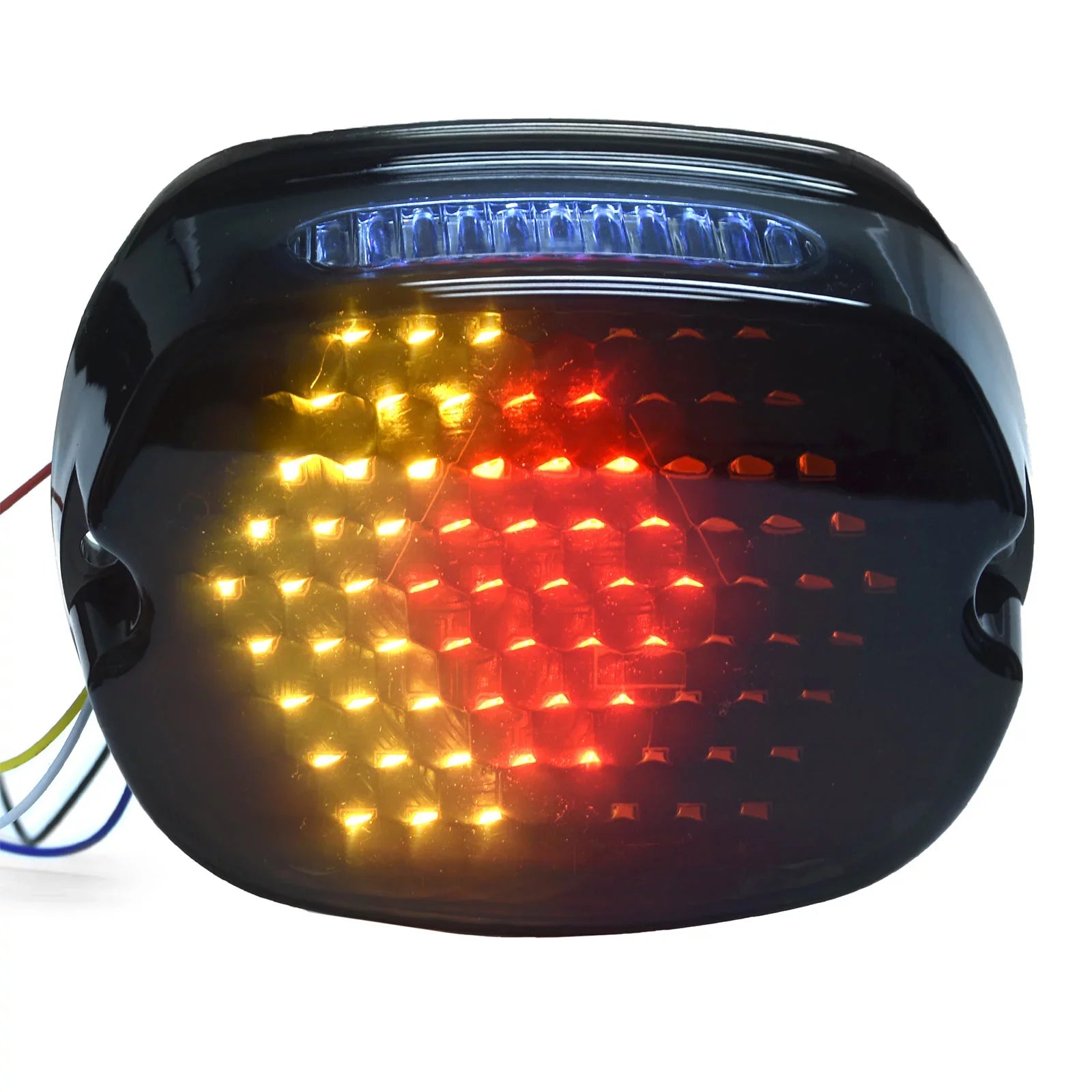 Krator Low Profile Smoke LED Tail Light Turn Signals Brake Light Running Light with Harley Davidson Ultra Classic Electra Glide CVO FLHTCUSE 2006-2013 - Fits Most 6-1/4" Round Headlights