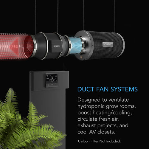 AC Infinity CLOUDLINE PRO T10, Quiet 10” Inline Duct Fan with Temperature Humidity VPD Controller, WiFi Integrated App Control - Ventilation Exhaust Fan Heating Cooling, Grow Tents, Hydroponics