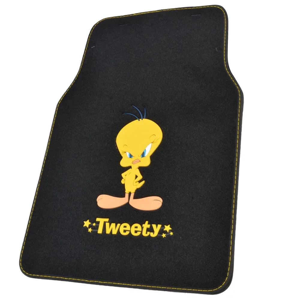 BDK Looney Tunes Tweety Bird Car Seat Shield with Floor Mats Full Set - Holiday Car Auto Accessories Gift Set