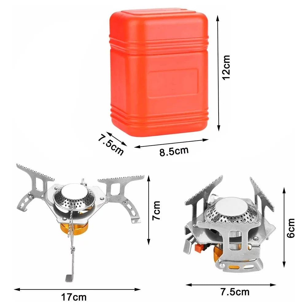 Camping Gas Stove, Folding Mini Pocket Stove Camping Gas Stove Split Stove, Silver
