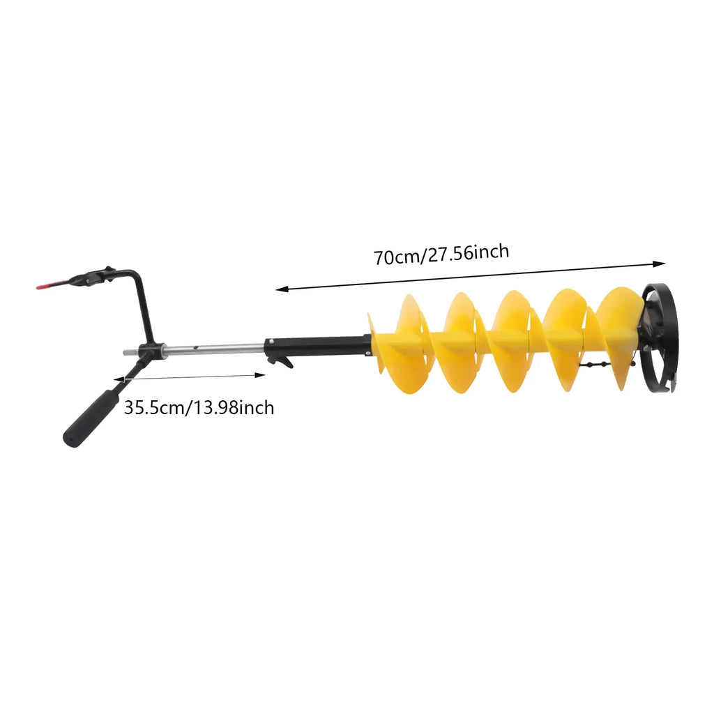 Miumaeov Cordless Nylon Ice Drill Auger 8" Dia. W/ICE Scoop Chipper/Universal Drill Adapter/Ice Fishing Rod Rack and 1 Set Blades