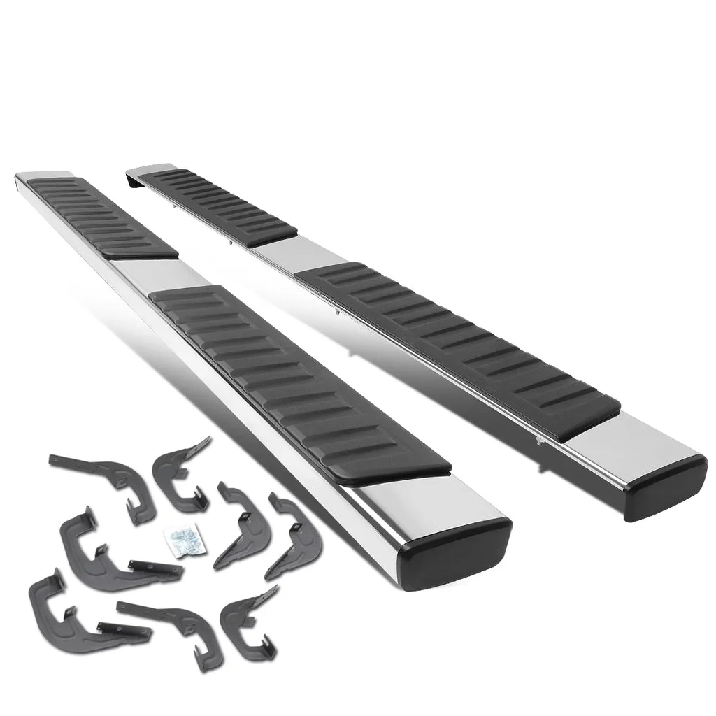 DNA Motoring STEPB-ZTL-8017 2007 to 2019 Chevy Silverado/GMC Sierra 1500 2500HD 3500HD Crew Cab Stainless Steel 6" Side Step Nerf Bar Running Board