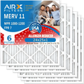 24x25x1 Air Filter MERV 11 Comparable to MPR 1000, MPR 1200 & FPR 7 Electrostatic Pleated Air Conditioner Filter 6 Pack HVAC Premium USA Made 24x25x1 Furnace Filters by AIRX FILTERS WICKED CLEAN AIR.