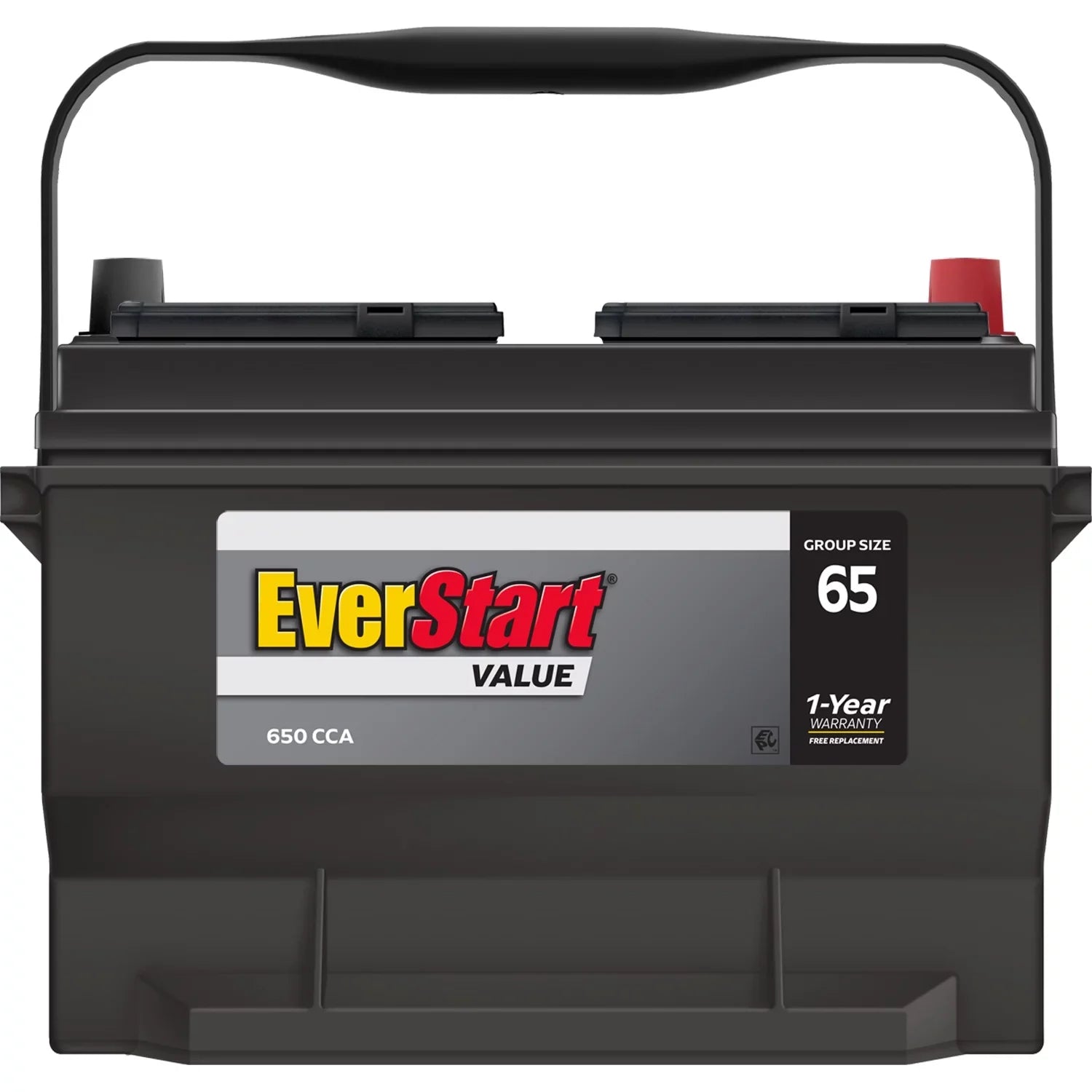 EverStart Value Lead Acid Automotive Battery, Group Size 65 12 Volts, 650 CCA