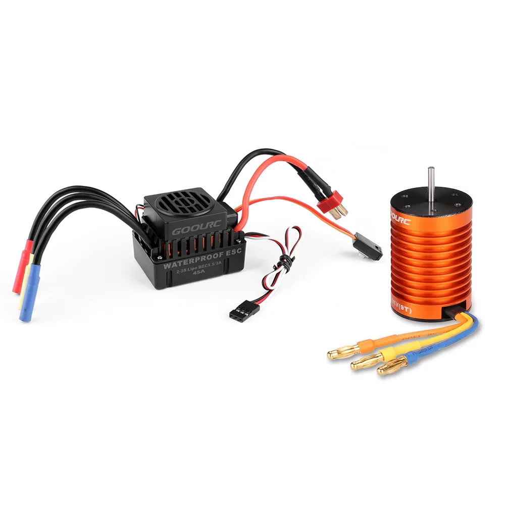 GoolRC Upgrade Waterproof F540 4370KV Brushless Motor with 45A ESC Combo Set 110 Car Truck