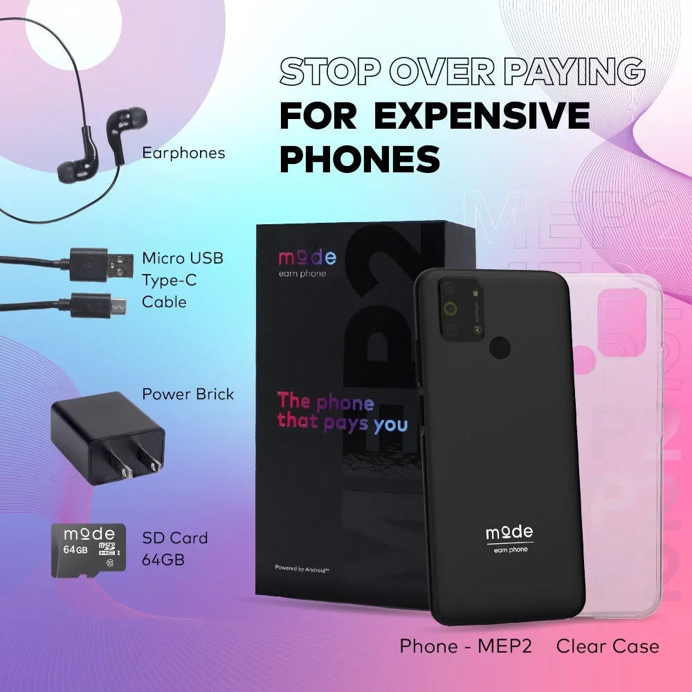The New Mode Earn Phone, Unlocked Android Cell Phone,Smartphone 128GB, 6.52”, 13MP Camera