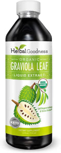 Graviola Leaf Extract Liquid - Soursop (Guanabana) Leaves Ð USDA Organic, Non GMO, Kosher Ð Cell Support & Regeneration & Stress Relief - Immune Boost Ð - 12oz Bottle