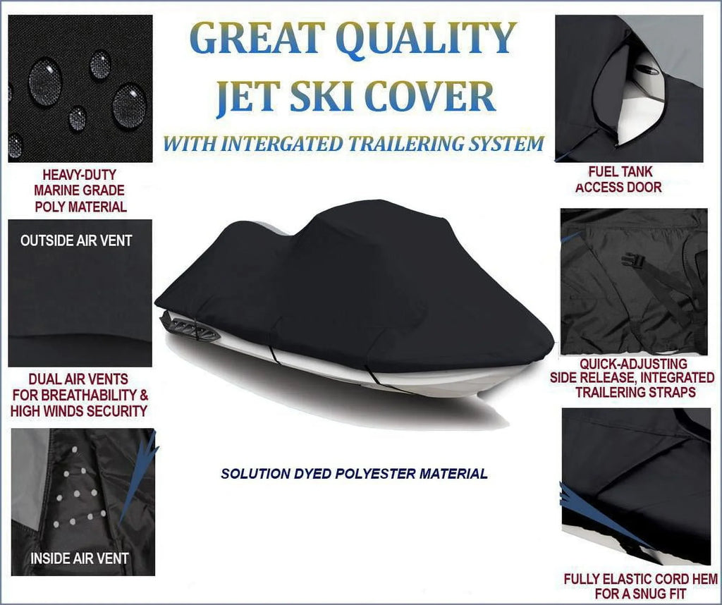 BLACK 600 DENIER JetSki Coating JET SKI Shield Sea Doo Spark 2up 900 ACE 2014-2016 2017 2018 2019 2020 2021 2022