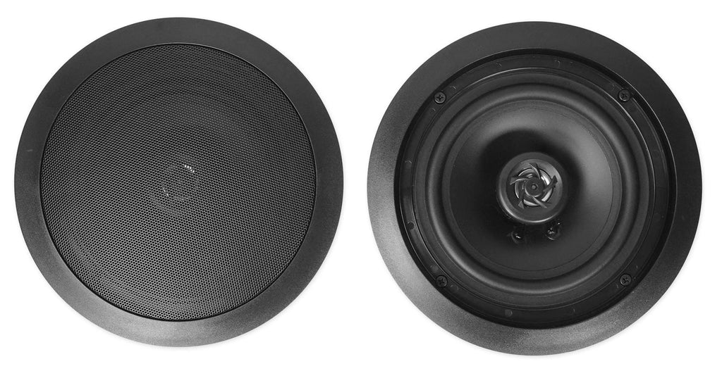 Rockville SINGMIX 5 Bluetooth Home Receiver Amp+(4) 8" Black Ceiling Speakers