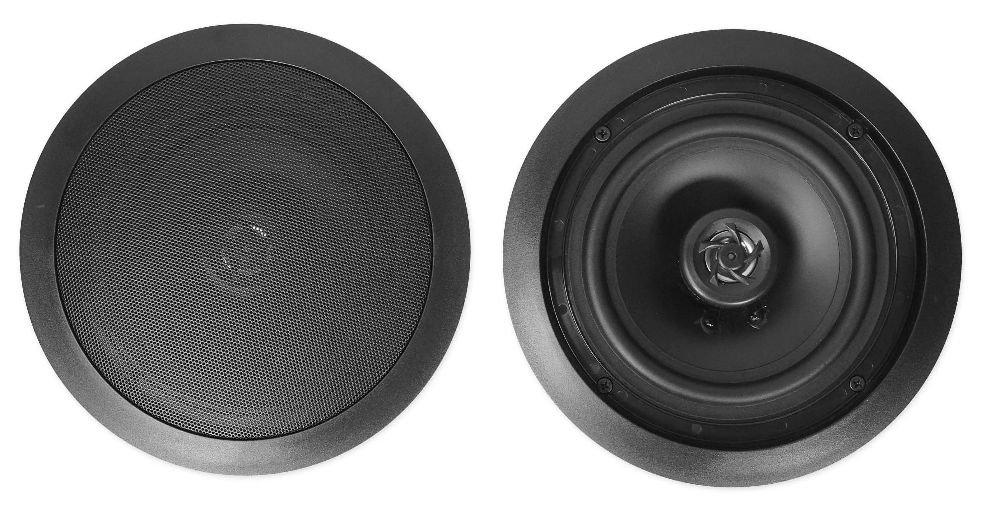 Rockville SINGMIX 5 Bluetooth Home Receiver Amp+(4) 8" Black Ceiling Speakers