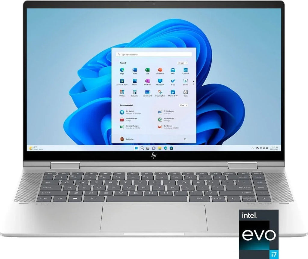 HP Envy X360 15 2-in-1 Laptop 15.6" FHD IPS Touchscreen 13th Gen Intel 10-Core i7-1355U 16GB RAM 1TB SSD Intel Iris Xe Graphics Backlit Thunderbolt USB-C HDMI B&O Win11 Silver + HDMI Cable