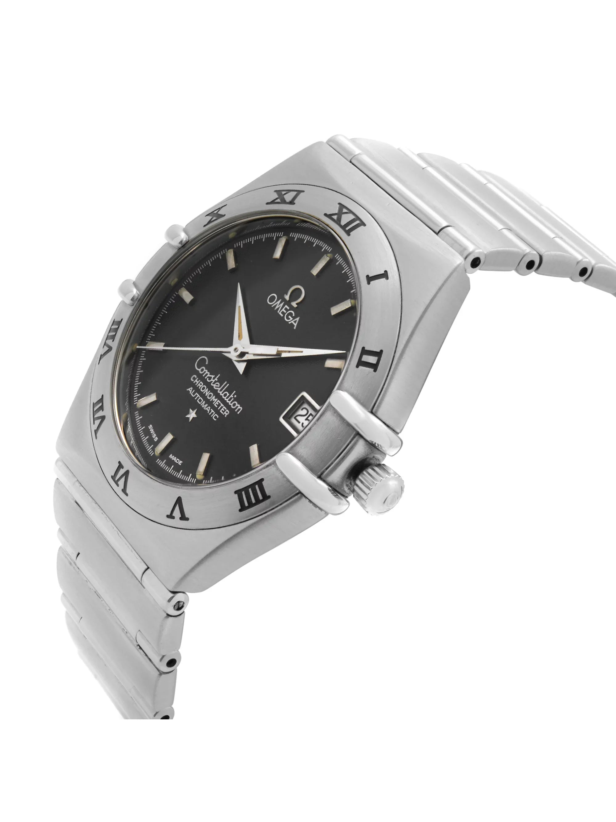 Omega Constellation Steel 35 mm Date Dark Blue Dial Men Automatic Watch 368.1201